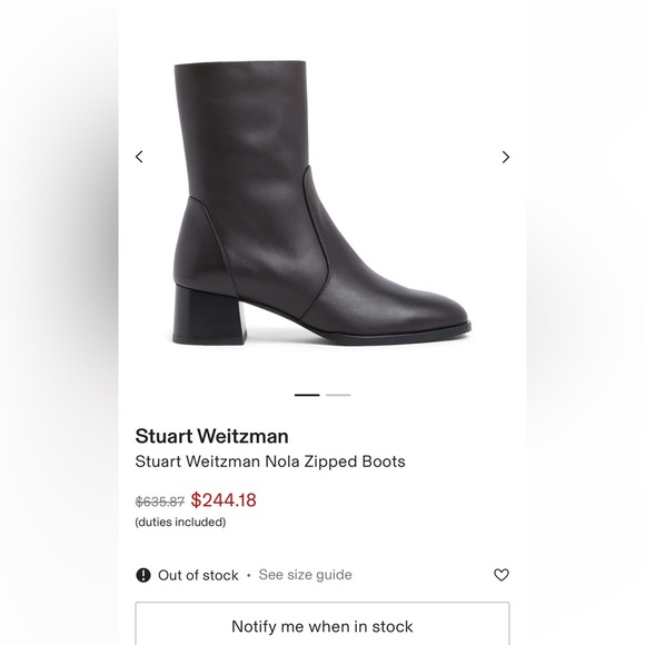 Stuart Weitzman Nola Zip Leather Boots - Picture 3 of 9